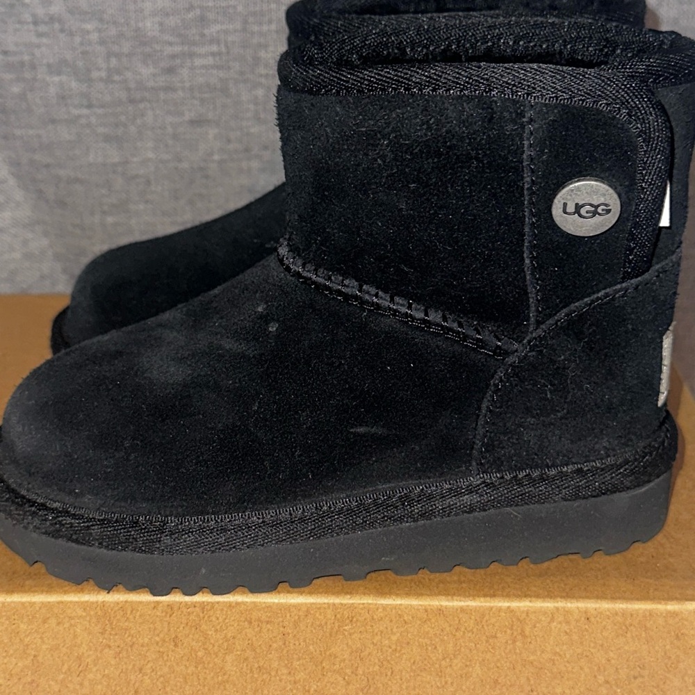 UGG Kids Black Suede Boots
